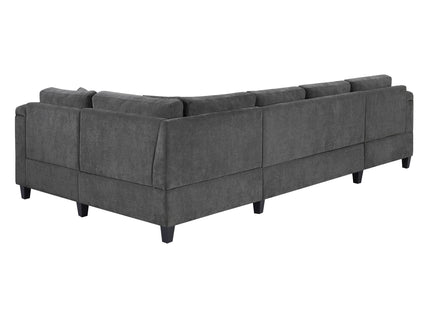 U Shaped Sectional Sofa, Corner Living Room Couch With Built In Cup Holders, Storage, USB Ports