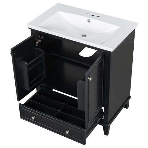 Modern Bathroom Vanity With Sink Combo, Multi Functional Cabinet With Doors And Drawer