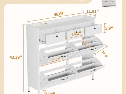 Shoe Cabinet With Flip Drawers