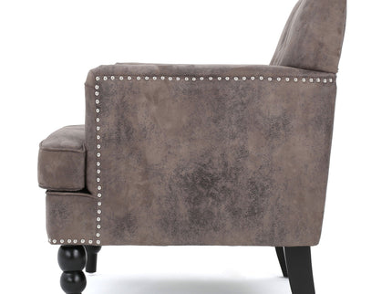 Vitality - Club Chair With Button Tufted Diamond Stitching And Turned Legs