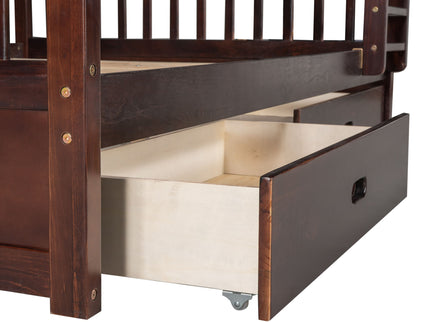 Bunk Bed With Ladders And 2 Storage Drawers