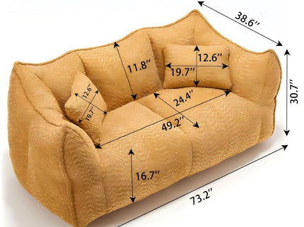 Comfortable Dual Beanbag Chair With High Resilience Foam Core For 2 People