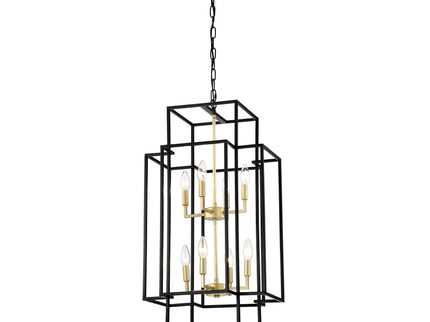 8 Light Lantern Chandelier Lighting, Entryway Chandeliers For High Ceilings, Chandeliers For Dining Room, Foyer, Entry, Staircase, Hallway, Height Adjustable (E12 Bulbs Not Included)