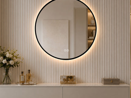 Round Framed Dimmable ED Bathroom Mirror With Anti Fog