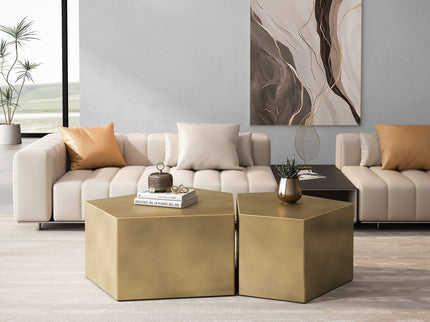 Irregular Pentagon Nesting Coffee Table Set