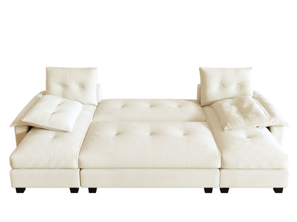 U-Shaped Sleeper Sofa With Pull Out Bed