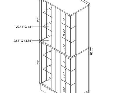 Gilbert - 4 Door LED Curio Display Cabinet