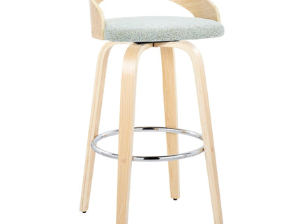 Grotto - Contemporary Fixed-Height Barstool With Swivel With Round Footrest (Set of 2)