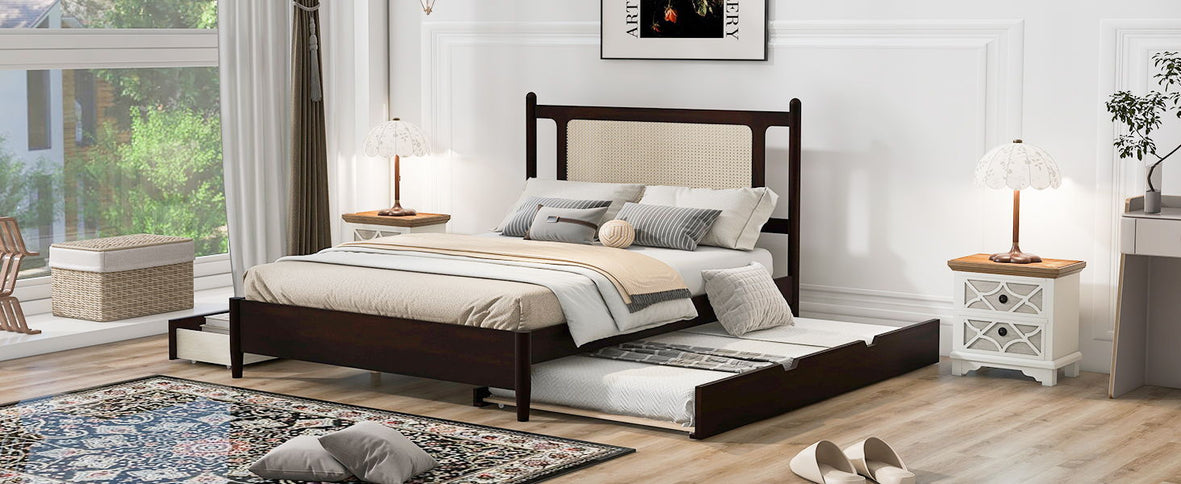 Platform Bed With 2 Big Drawers & Trundle