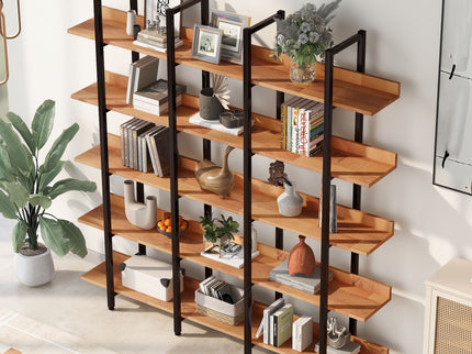 Vintage Industrial 5 Tier Open Bookcase