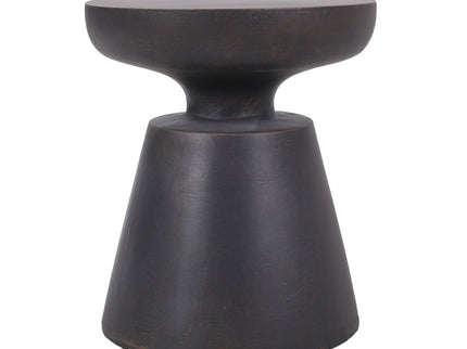 Outdoor Lightweight Concrete End Table With Half Sphere Top - Copper