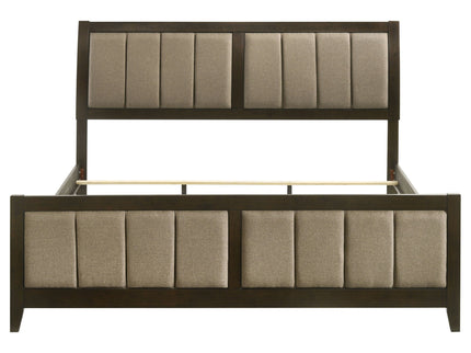 Clement - Upholstered Eastern King Bed - Dark Brown