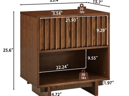 Nightstand With Hidden Charging Station USB Ports & Outlet Hole