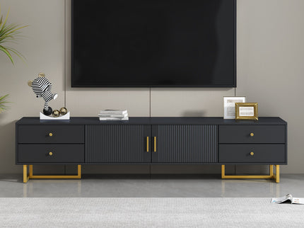 TV Media Console Table, TV Stand With Storage For Living Room - Black