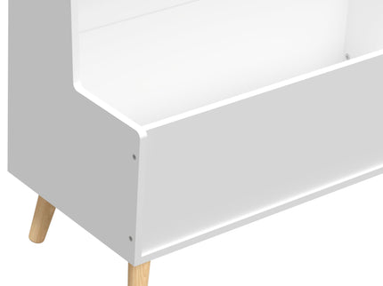 Bookshelf , Book Organizer With Toy Storage - White