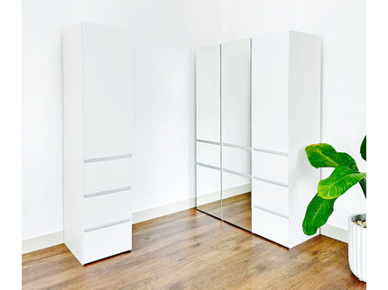 Elise - Slim Modular Closet Cabinet With Drawers - White