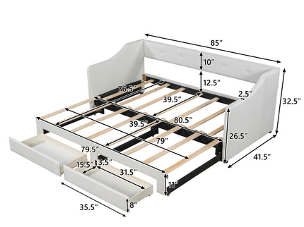 Upholstered Daybed With 2 Drawers