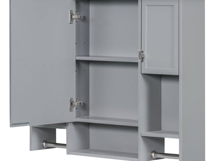 Wall Mounted Bathroom Storage Cabinet With Mirror, Medicine Cabinet With Towel Bar