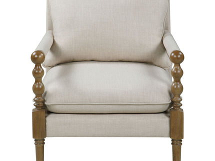 Accent Chair With Turned Legs - Beige