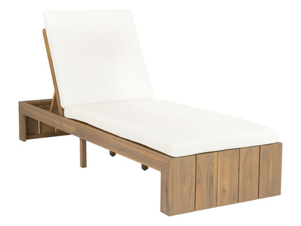 Adjustable Outdoor Chaise Lounge Patio Recliner With Removable Cushion