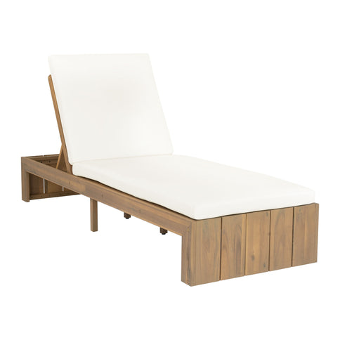 Adjustable Outdoor Chaise Lounge Patio Recliner With Removable Cushion