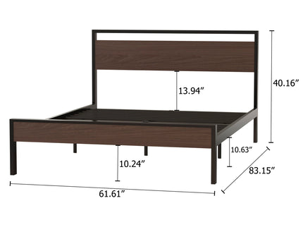 Ceres - Metal Bed With Wood Headboard & Footboard