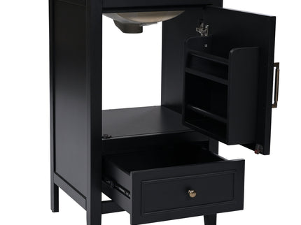 Modern Bathroom Vanity With Sink, Cabinet Storage, Drawer & Adjustable Feet
