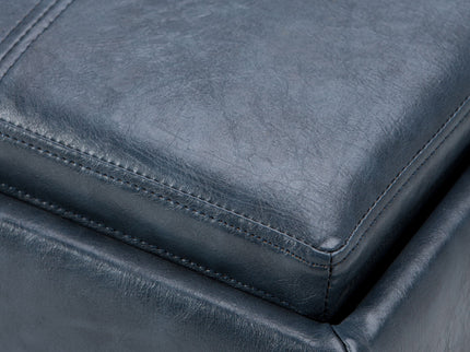 Rockwood - Upholstered Cube Storage Ottoman With Tray
