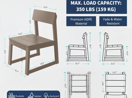 All Weather Patio Dining Chairs (Set of 2)