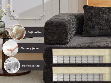 Convertible Floor Sofa Bed, Boneless Modular Sectional Sofa For Living Room