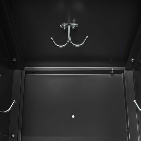 6 Door Lockers With Lock For Secure Storage - Black