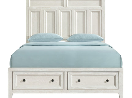 Storage Bed With Panel Headboard And Spacious Footboard Drawers