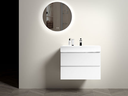 Alice - Bathroom Vanity With Large Storage, Sink Wall Mounted Floating Bathroom Vanity For Modern Bathroom, One-Piece Sink Basin Without Drain And Faucet