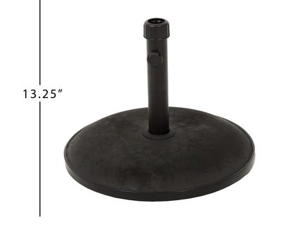Stylish Concrete Umbrella Base With Iron Support Pole - Black