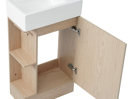 Modern Bathroom Vanity With Sink And 2 Tier Shelf