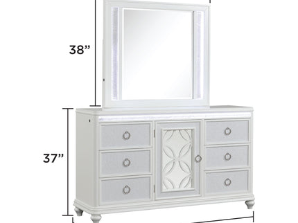 Abigale - 6 Drawer Dresser With LED (Includes Dresser Only, Mirror Not Included) - White