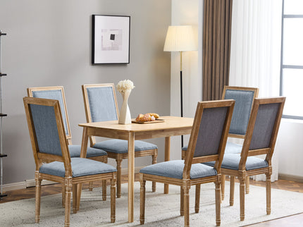 French Country Style Dining Chair With Upholstered Seating And Fluted Legs