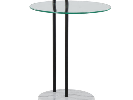 Claire - Contemporary / Glam Side Table - Black / Clear