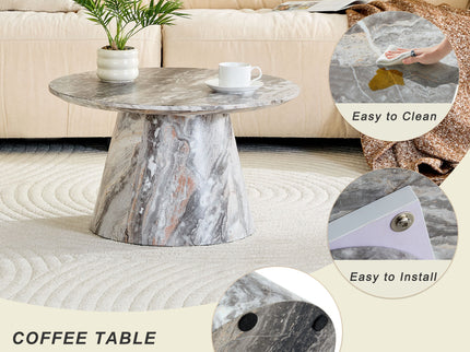 Circular Coffee Table With Adjustable Feet
