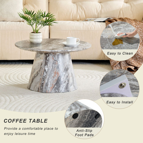 Circular Coffee Table With Adjustable Feet