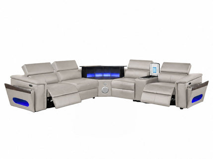 Nova - Sectional With Bluetooth Speaker, LED And Lifting Wine Cabinet