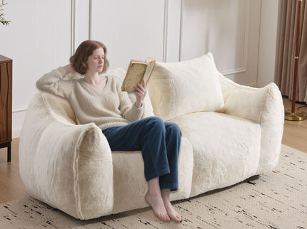 Giant Bean Bag Couch, Ultra Soft Fluffy Loveseat For Living Room