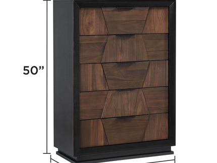 Houston - 5 Drawer Chest - Walnut