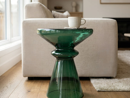 Aventura - Sculptural Blown Glass Accent Table - Green