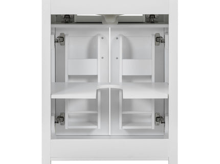 Modern Bathroom Vanity With Ceramic Sink, Soft-Close Doors, Flip Drawer, U-Shaped Shelves, Elegant Storage Solution