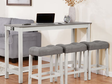 4 Piece Bar Table Set With Power Outlet