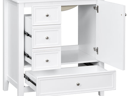 Modern Bathroom Vanity With Sink, 1 Cabinet & 3 Drawers
