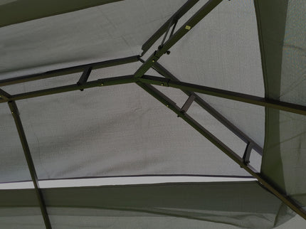 Patio Gazebo Tent With Ventilated Double Roof And Mosquito Net