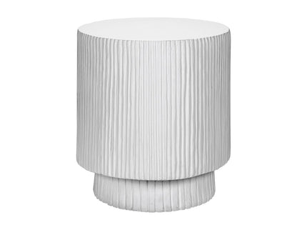 Round Accent Table, Indoor Outdoor - White