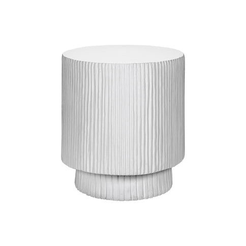 Round Accent Table, Indoor Outdoor - White